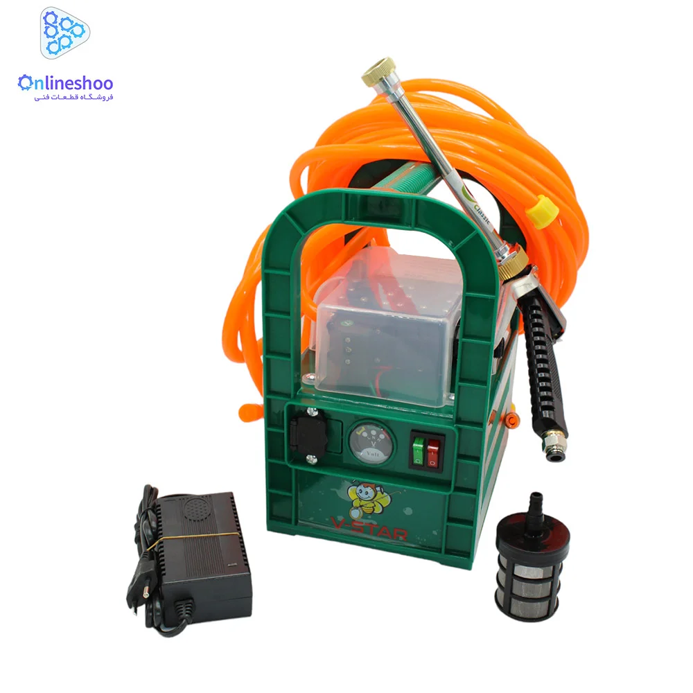 portable sprayer (3) سمپاش و مینی کارواش پرتابل شارژی دو موتوره مدل KF-X-A - Image 1
